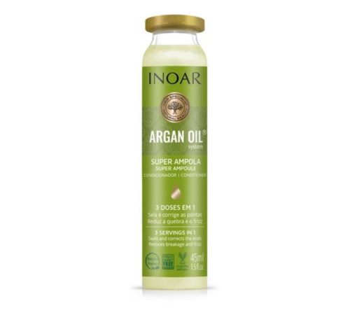 Ампула-интенсив INOAR Argan Oil для восстановления и блеска сухих волос, 45 мл