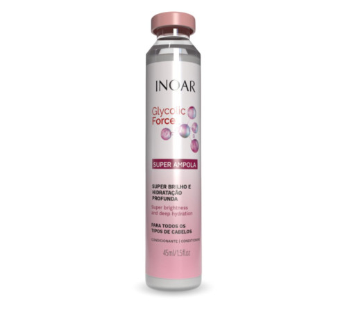 Ампула INOAR Glycolic Force для интенсивного восстановления, 45 мл