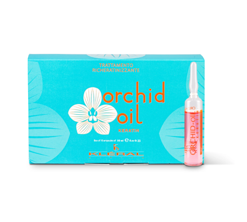 Ампула Kleral System Orchid Oil Keratin Treatment з олією орхідеї для зміцнення і живлення волосся, пакування 10х10 мл