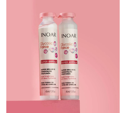 Ампула INOAR Glycolic Force для интенсивного восстановления, 45 мл