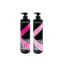Набір Extremo Keratin Filler Repair шампунь та кондиціонер для відновлення волосся з кератином (EX428/ЕХ431), 2х200 г (розлив)