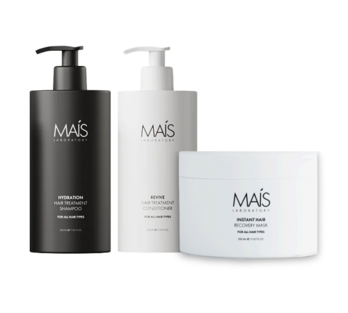 Набор Mais Hydration Hair Treatment TRIO шампунь, кондиционер и маска для восстановления поврежденных волос 3х500 мл