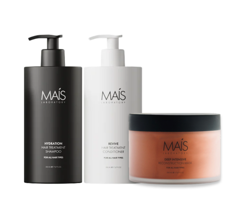 Набір Mais Hydration Hair Treatment TRIO шампунь, кондиціонер і маска для зволоження і реконструкції волосся 3х500 мл