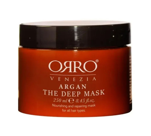 Живильна маска ORRO Venezia Argan The Deep Mask для глибокого відновлення пошкодженого волосся 250 мл