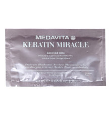 Розгладжуюча маска Medavita Keratin Miracle Sleek Hair Mask для пухнастого та неслухняного волосся, пробник саше 20 мл