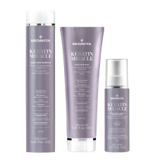 Набір Medavita Keratin Miracle Sleek Hair TRIO шампунь, маска, спрей для пухнастого та неслухняного волосся 250/150/150 мл
