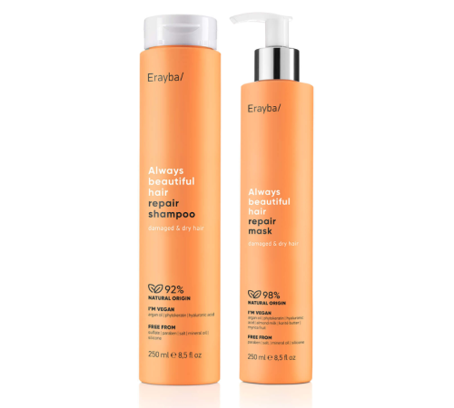 Набір Erayba ABH Repair DUO шампунь і маска для пошкодженого та сухого волосся 2х250 мл