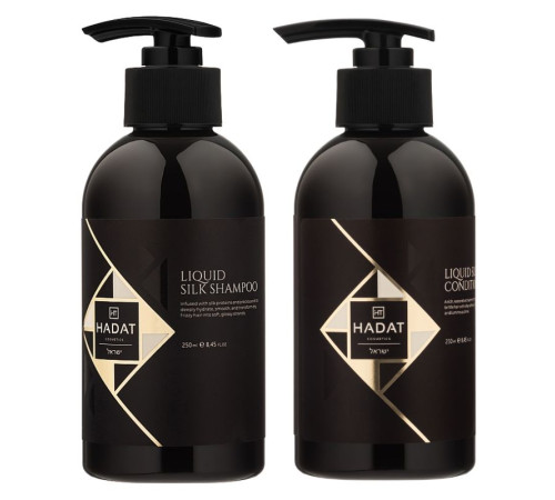 Набір "Рідкий Шовк" Hadat Liquid Silk DUO шампунь і кондиціонер для відновлення блиску та гладкості волосся 2х250 мл