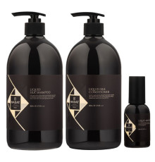 Набір "Рідкий Шовк" Hadat Liquid Silk TRIO шампунь, кондиціонер, олія для відновлення блиску та гладкості волосся 2х800/60 мл