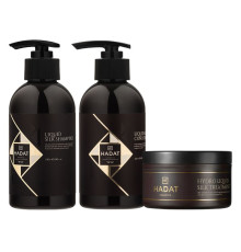 Набір "Рідкий Шовк" Hadat Liquid Silk TRIO шампунь, кондиціонер, маска для відновлення блиску та гладкості волосся 2х250/300 мл