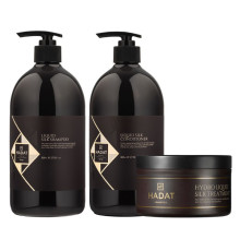 Набір "Рідкий Шовк" Hadat Liquid Silk TRIO шампунь, кондиціонер, маска для відновлення блиску та гладкості волосся 2х800/300 мл