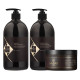 Набір "Рідкий Шовк" Hadat Liquid Silk TRIO шампунь, кондиціонер, маска для відновлення блиску та гладкості волосся 2х800/300 мл