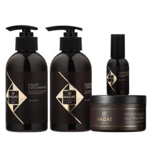 Набір Hadat Liquid Silk QUAD шампунь, кондиціонер, маска, олія для відновлення блиску та гладкості волосся 2х250/300/60 мл