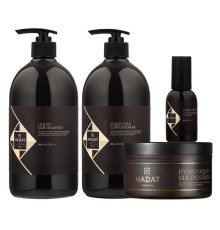 Набір Hadat Liquid Silk QUAD шампунь, кондиціонер, маска, олія для відновлення блиску та гладкості волосся 2х800/300/60 мл
