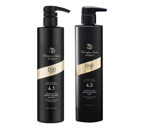 Набір DSD 4.1/4.3 Dixidox de Luxe Keratin Treatment шампунь і маска проти випадіння волосся, 2x500 мл