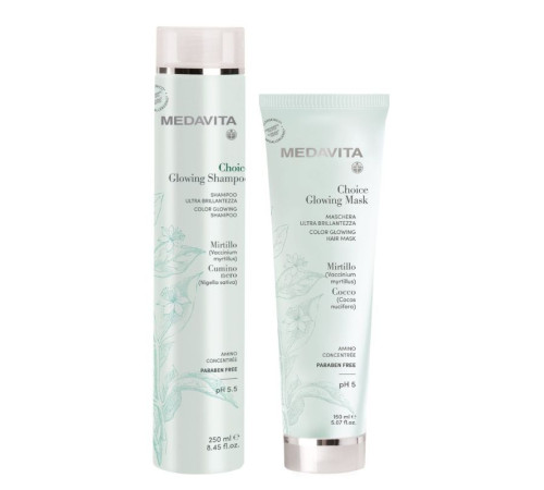 Набір Medavita Choice Glowing  DUO шампунь і маска для зволоження і блиску фарбованого волосся 250/150 мл