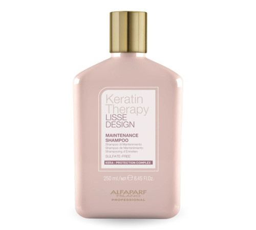 Кератиновий шампунь Alfaparf Milano Lisse Design Keratin Therapy Shampoo для блиску та шовковистості волосся, 250 мл