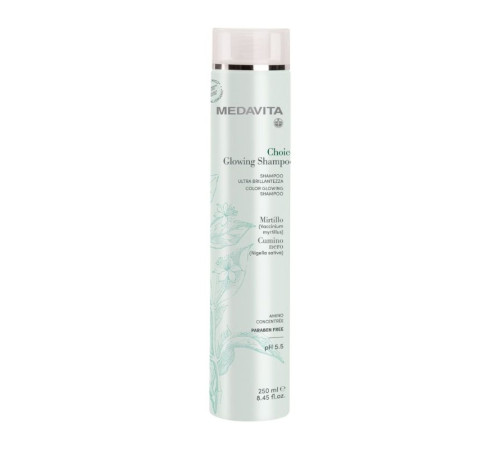 Живильний шампунь Medavita Choice Glowing Shampoo для зволоження і блиску фарбованого волосся 250 мл