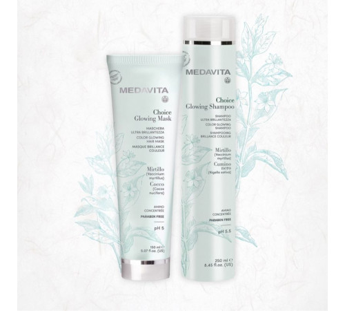 Живильний шампунь Medavita Choice Glowing Shampoo для зволоження і блиску фарбованого волосся 250 мл