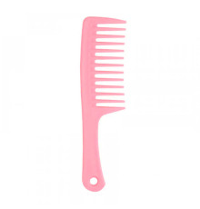 Гребінь для волосся з ручкою та широкими зубцями Wide Tooth Comb пластиковий, 25 см рожевий