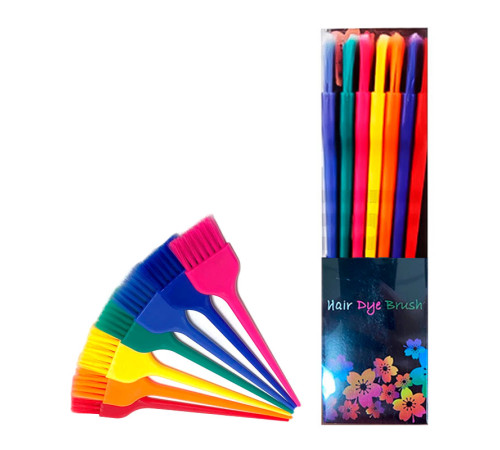 Набір м'яких пензликів для балаяжу, фарбування волосся INGRID Rainbow C-306, 220х58 мм, 7 штук