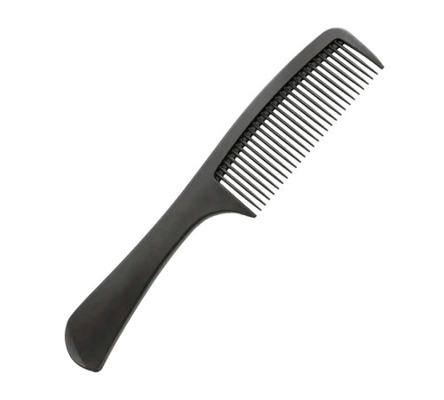 Перукарський гребінь Happy Hair Carbon Antistatic для укладання волосся з ручкою широкий чорний