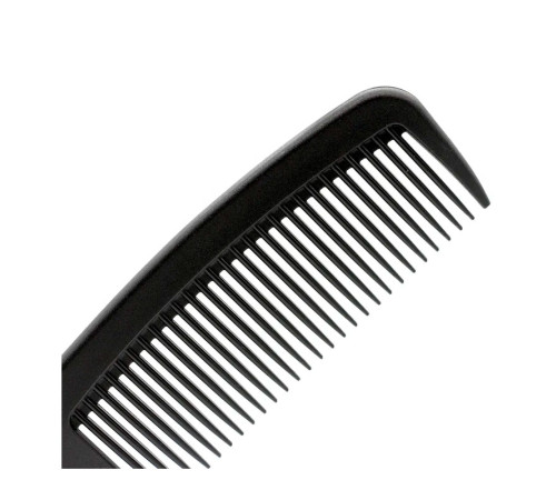 Перукарський гребінь Happy Hair Carbon Antistatic для укладання волосся з ручкою широкий чорний