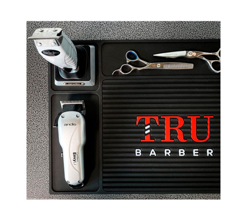 Професійний килимок TRU BARBER для перукарських інструментів, плойки, прасочки, 45х30 см 