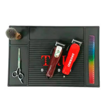 Професійний килимок TRU BARBER для перукарських інструментів, плойки, прасочки, 45х30 см 