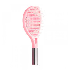 Продувна масажна щітка-браш Tennis Style Hair Brush для всіх типів волосся ультрам`яка рожева