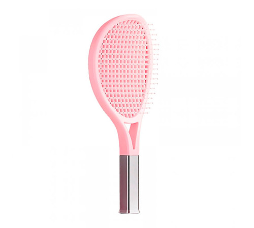 Продувна масажна щітка-браш Tennis Style Hair Brush для всіх типів волосся ультрам`яка рожева