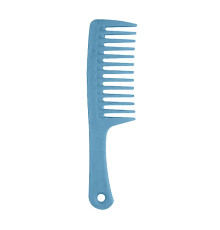 Гребінь для волосся з ручкою та широкими зубцями Wide Tooth Comb пластиковий, 25 см блакитний