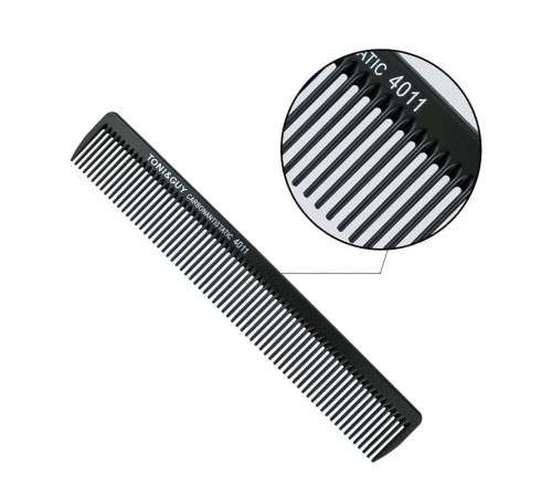 Гребінь для стрижки волосся Toni & Guy Carbon Antistatic Comb 4011 антистатичний карбоновий чорний