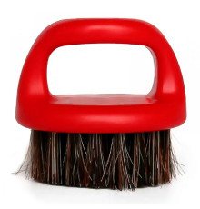 Щітка для фейду, бороди кастет Barber Finger Brush для барбера, перукаря кругла червона