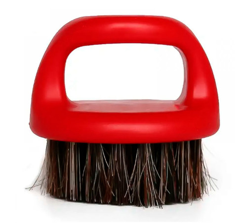 Щітка для фейду, бороди кастет Barber Finger Brush для барбера, перукаря кругла червона