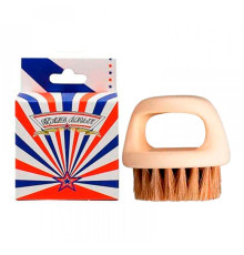 Щітка для фейду, бороди кастет Barber Finger Brush для барбера, перукаря кругла бежева