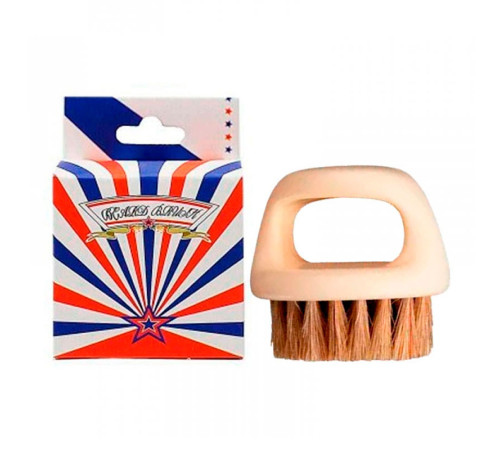 Щітка для фейду, бороди кастет Barber Finger Brush для барбера, перукаря кругла бежева