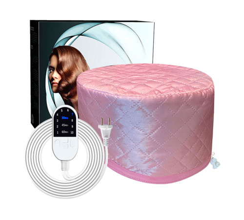Електрична термошапка сушуар Happy Hair Lux Spa Cap для масок, ламінування і лікування волосся в коробці рожева