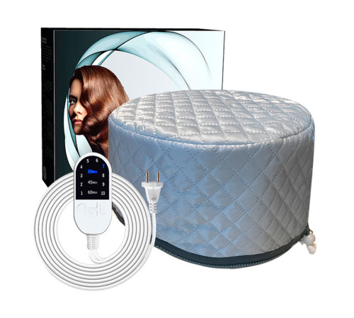 Електрична термошапка сушуар Happy Hair Lux Spa Cap для масок, ламінування і лікування волосся в коробці сіра