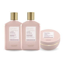 Набір Alfaparf Milano Lisse Design Keratin Therapy TRIO шампунь, кондиціонер, маска для блиску та шовковистості волосся 2x250+200 мл