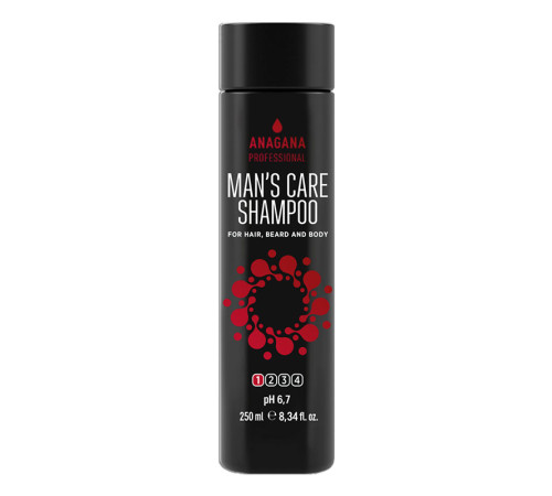 Шампунь "Чоловічий догляд" для волосся, бороди та тіла Anagana Man’s Care Shampoo, 250 мл