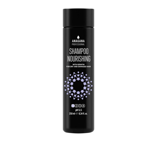 Шампунь «Питательный» с кератином для сухих пористых волос Anagana Nourishing Shampoo with keratin, 250мл