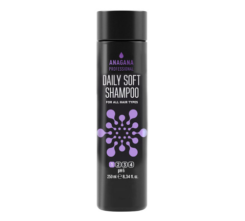Шампунь "Щоденний м'який" для всіх типів волосся Anagana Daily Soft Shampoo for all hair types, 250 мл