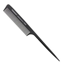 Toni&Guy тонкая карбоновая антистатическая расческа с тонкой ручкой, черная (06300) 