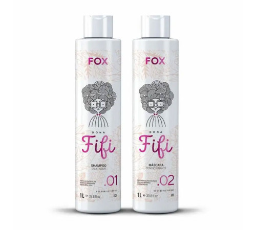 Набір для кератинового випрямлення волосся Fox Dona Fifi, 2х1000 мл (заводські)