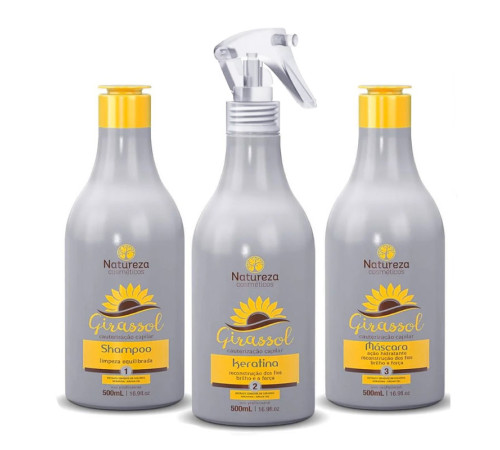 Набір для каутеризації волосся Natureza Cauterizacao de Girassol, 3х100 г (розлив)