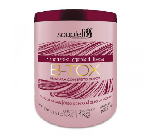 Ботокс для волосся SoupleLiss B-tox Mask Gold Liss випрямляючий, 1000 мл (заводська)