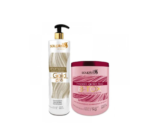 Набір випрямляючого ботоксу SoupleLiss B-tox Gold Liss, 2х1000 мл (заводські)
