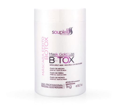 Ботокс для волосся SoupleLiss B-tox Mask Gold Liss випрямляючий, 1000 мл (заводська)