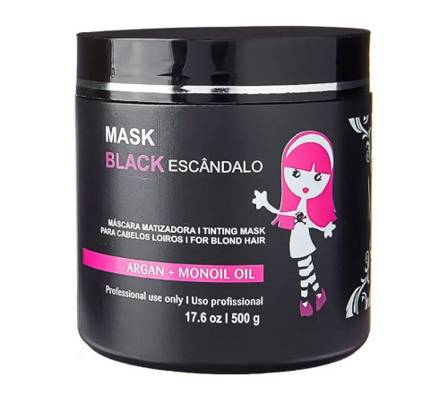 Тонуюча маска Maria Escandalosa Mascara Matizadora Mask Black для освітленого волосся, 500 мл (заводська)